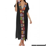 ZXZY Women Sexy Deep V Neck Split Crochet Floral Bohemian Swimwear Maxi Cover Up One Size B07PNFR9TT